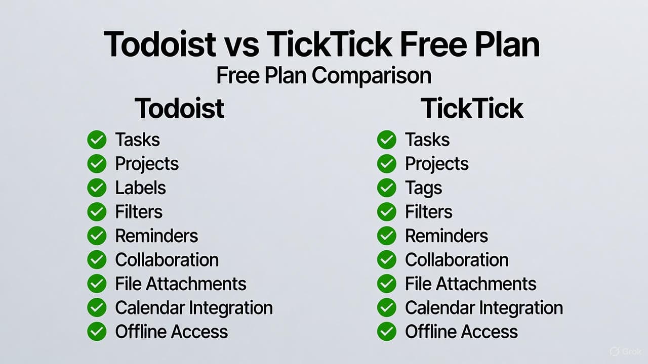 Todoist vs TickTick Free Plan: Which Task Manager Wins in 2025?
