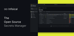 Infisical is an open-source end-to-end platform to manage secrets and configuration across your team and infrastructure. logo